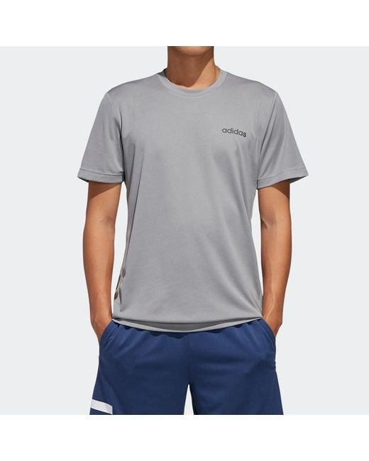 Adidas Gray M D2M Pl Tee Training Sports Round Neck for men