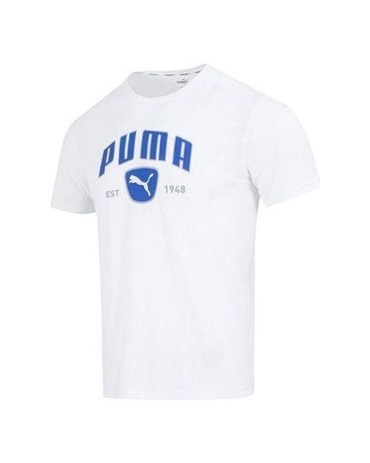 PUMA White Performance Training Graphic Tee for men