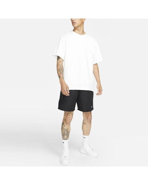 Nike Blue Logo Micro Mark Breathable Solid Color Shorts Couple Style for men