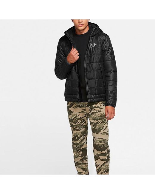 Nike Black Sportswear Synthetic-Fill Cotton Clothes for men