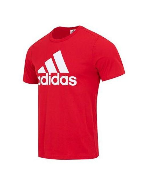 Adidas Red Bl Sj Esstential Tee for men