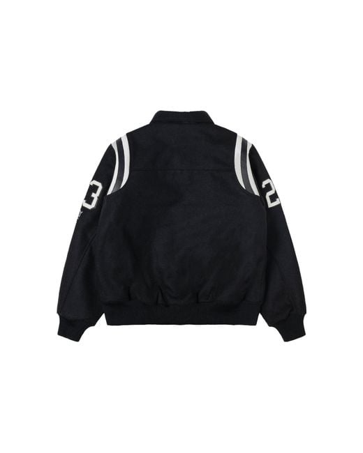 Stussy Black 80 Wool Varsity Jacket for men