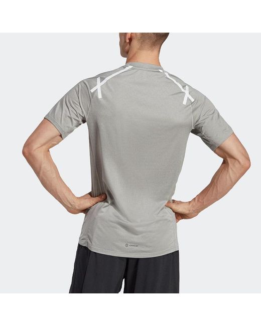 Adidas Gray Teach Not Preach Workout Tee for men
