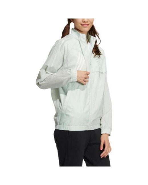 Adidas White Neo U Vbe Wb 3 Solid Color Stripe Sports Jacket for men