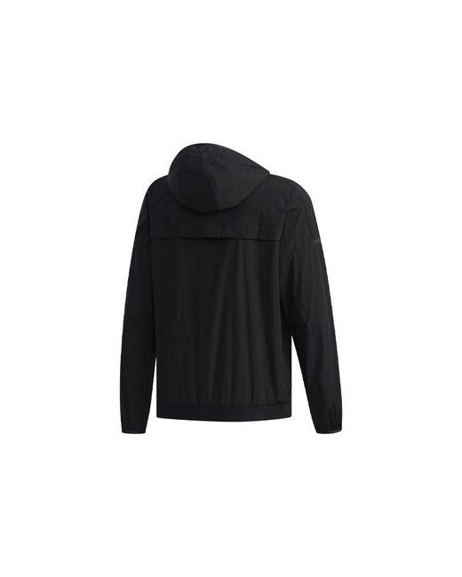 Adidas Blue Wb Light Woven Windproof Hooded Logo Jacket for men