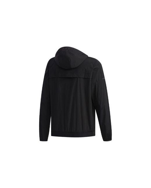 Adidas Blue Wb Light Woven Windproof Hooded Logo Jacket for men