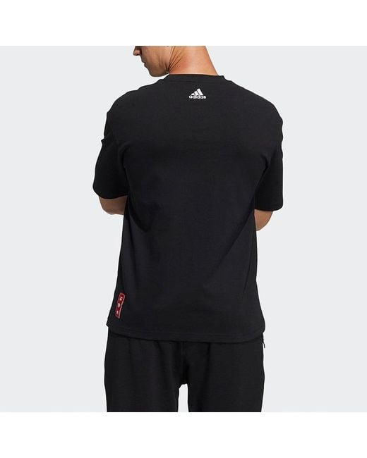 Adidas Black Cny Gfx T Subject Pattern Training Sports Short Sleeve for men