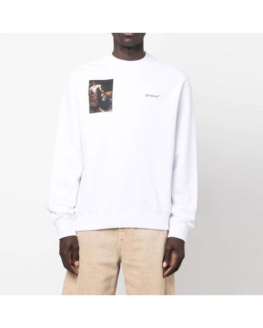 Off-White c/o Virgil Abloh White Caravaggio-Print Sweatshirt for men