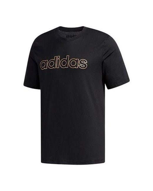 Adidas Black Ess Br Tee Sports Stylish Round Neck Short Sleeve for men