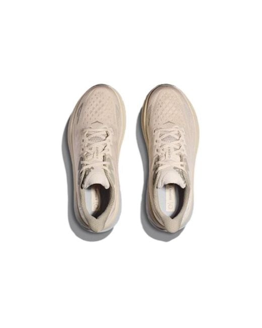 Hoka One One White Clifton 9 2E Wide 'Oat Milk' for men