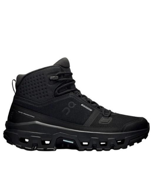 On Shoes Black Cloudrock Mid Wp 'All' for men
