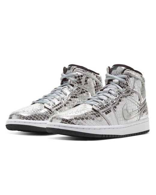 Nike Gray (Wmns) 1 Mid 'Disco Ball'