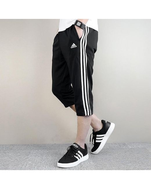 Adidas Black Ess 3S 3/ Sports Trouser for men
