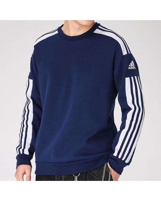 Adidas Blue Round Neck Pullover Long Sleeves for men