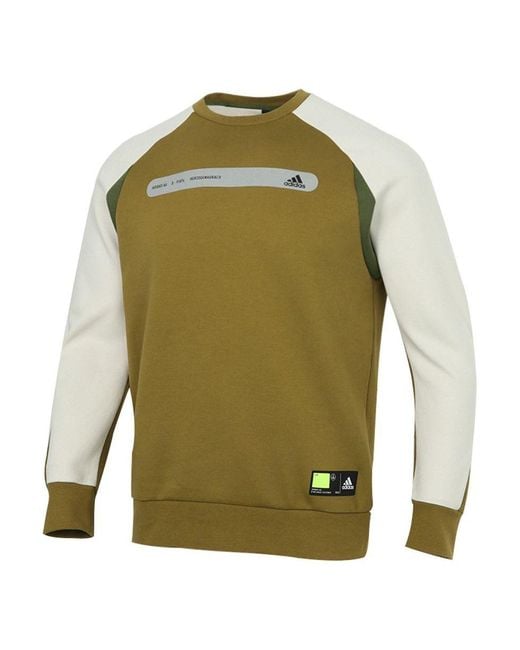 Adidas Green Casual Sports Round Neck Pullover Bauxite for men