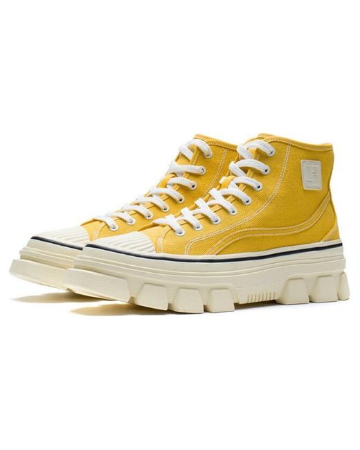 Li-ning Yellow Cf Classic Canvas Hi
