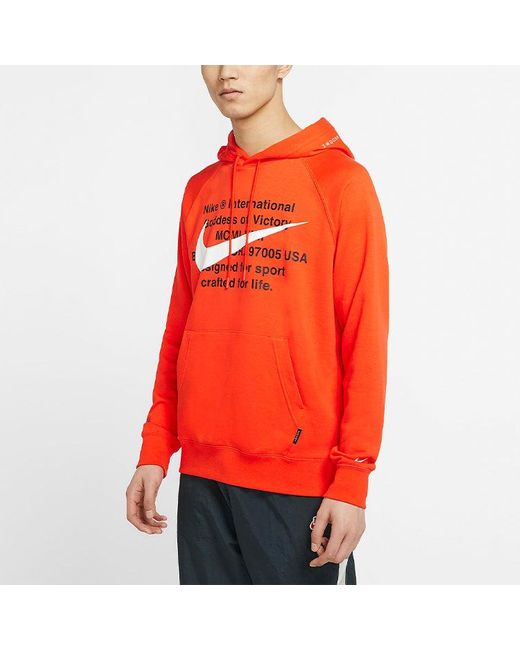 Nike Sportswear Swoosh Large Printing Pullover Orangered for men