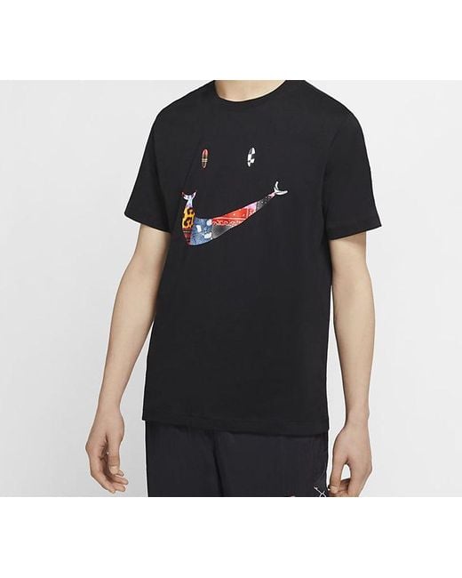 Nike Black Have A Day Summer2 Smiling Face Printing Short Sleeve for men