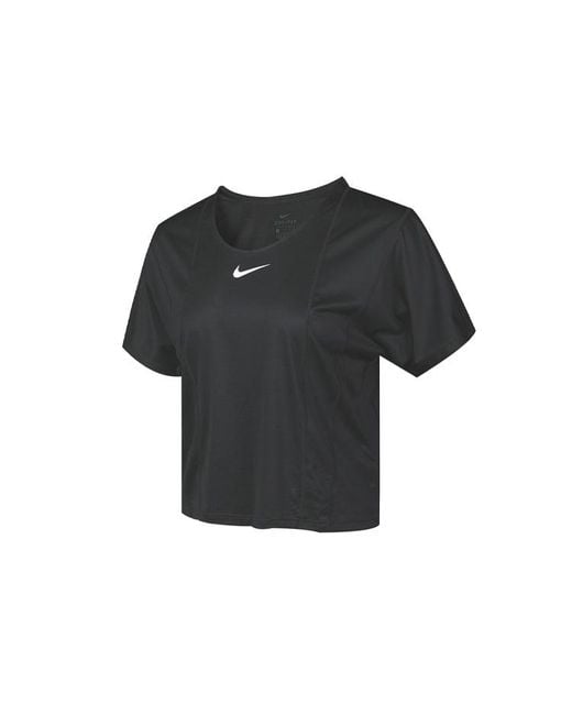 Nike Black (Wmns) Icon Clash City Sleek Sports Running Tops Short Sleeve