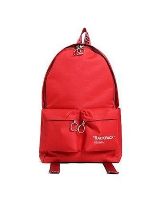 Off-White c/o Virgil Abloh Red Slogan Printing Backpack