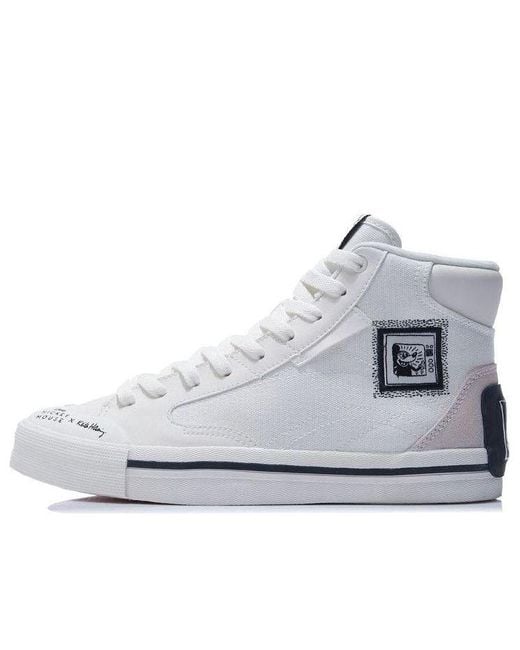 Li-ning White X Disney Mickey X Keith Haring Series Mid for men