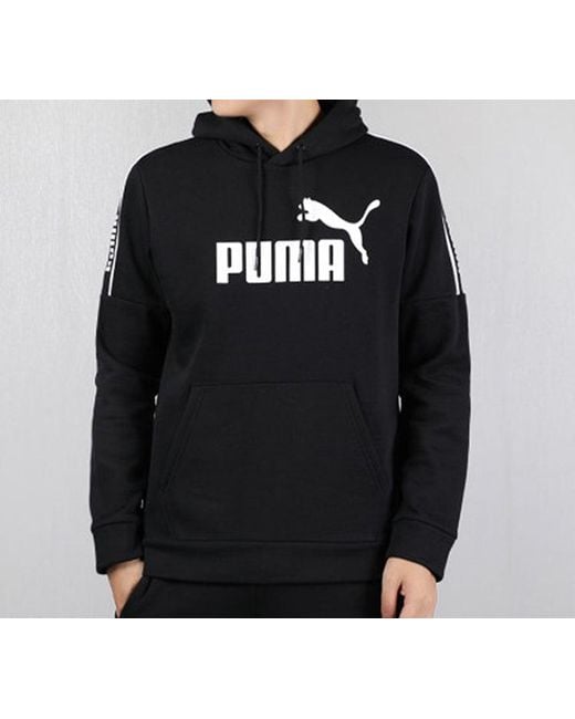 PUMA Black Shoulder Fleece Lined Knit for men