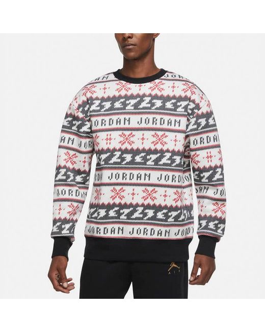 Nike Black Jumpman Holiday Knit Stay Warm Cozy Casual Round Neck for men