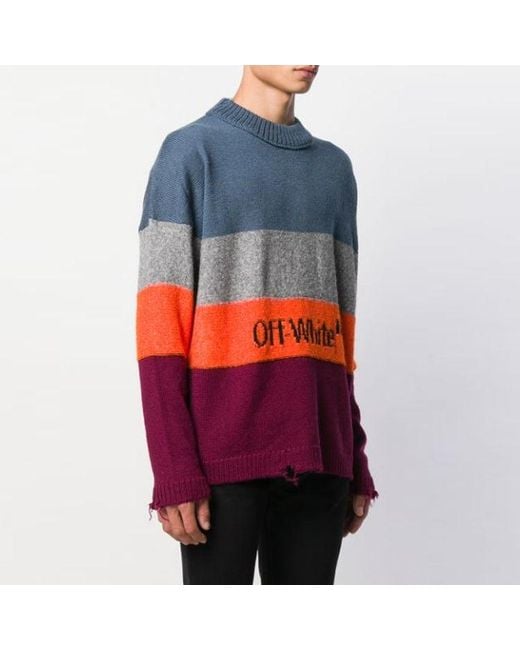 Off-White c/o Virgil Abloh Blue Stripe Sweater for men