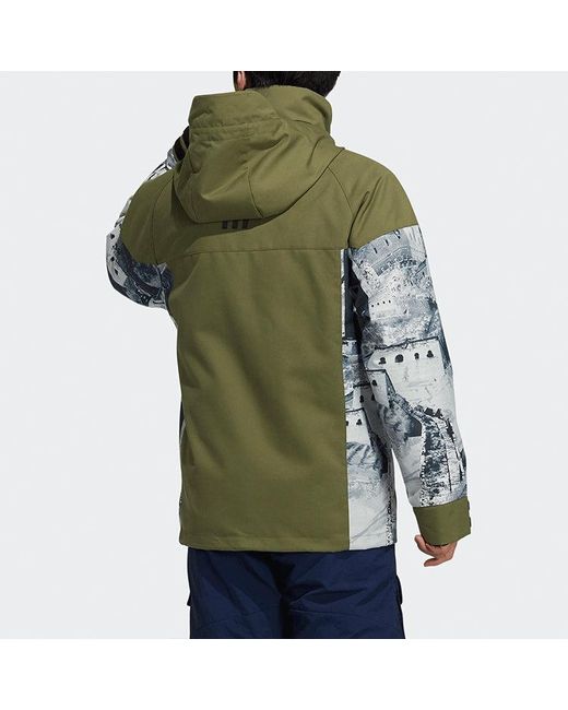 Adidas Green Zipper Stand Collar Hooded 3 for men