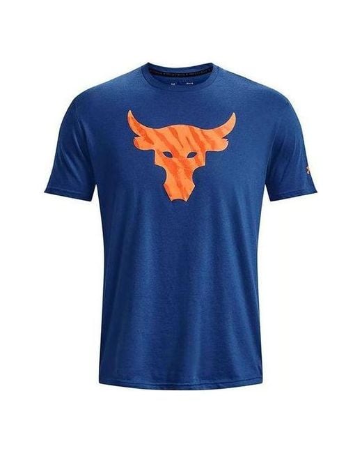 Under Armour Blue Project Rock Brahma Bull Short Sleeve T-Shirt for men