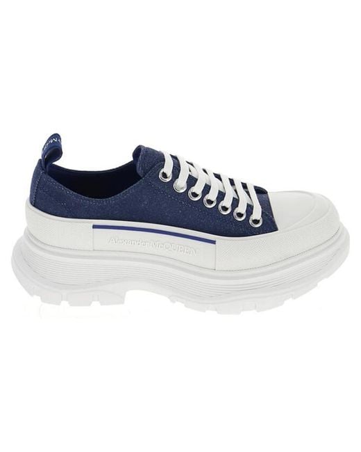 McQueen Blue (Wmns) Tread Slick Lace Up Sneakers Denim'