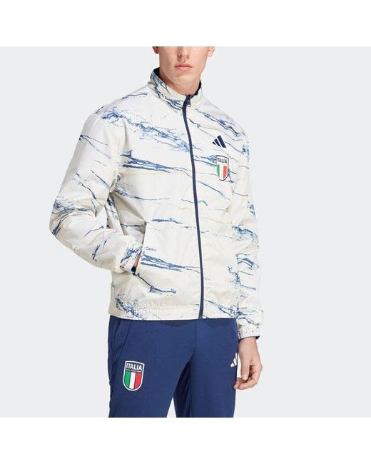 Adidas Blue Italy 2023 Anthem Jacket for men