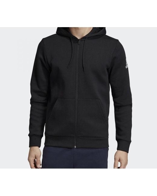 Adidas Black Mh Plain Fz Hooded Jacket for men