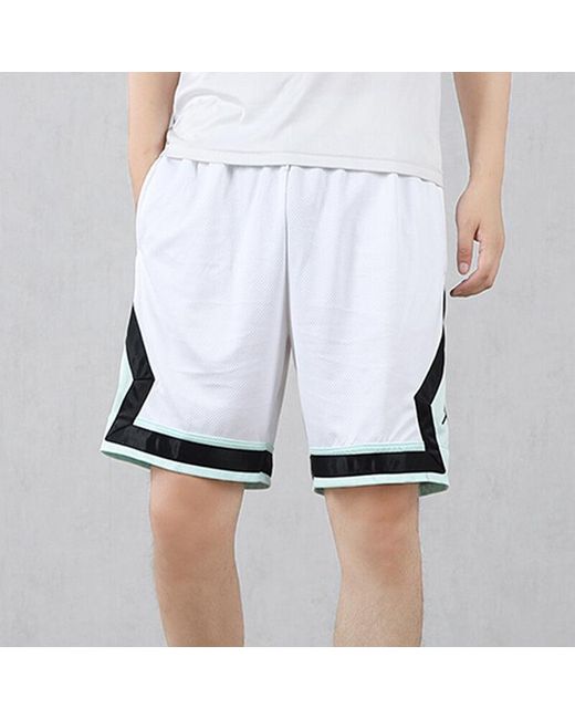Nike White Jumpman Diamond Basketball Sports Shorts for men
