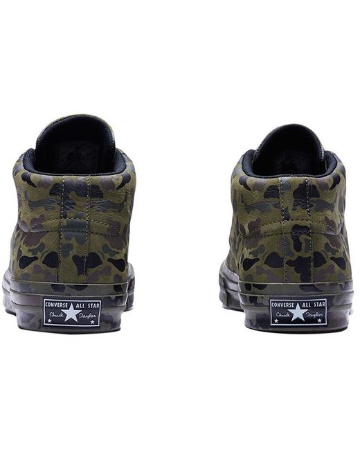 Converse Black One Star Retro Mid Tops Skateboarding Shoes Camouflage for men