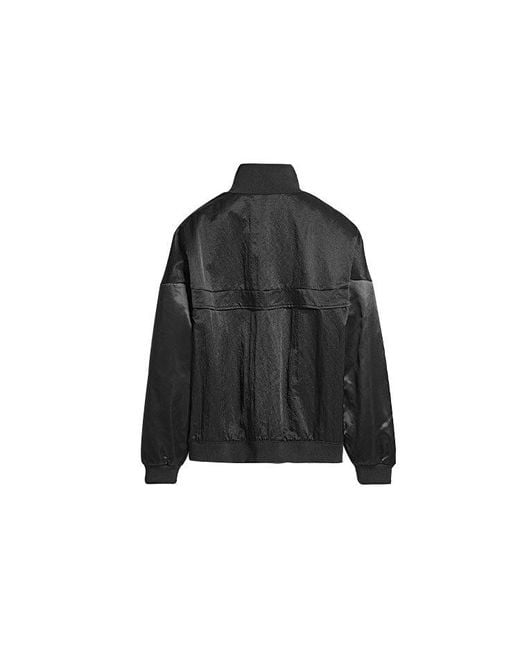 Adidas Black X Alexander Wang Crossover Logo Printing Colorblock Half Zipper Casual Sports Jacket for men