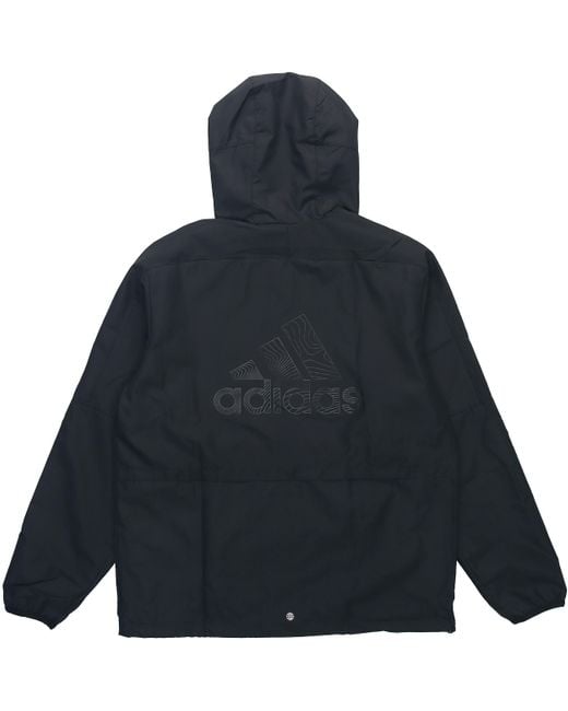 Adidas Blue Mh Lite Wvjkt Athleisure Casual Sports Hooded Solid Color Woven Jacket Autumn for men