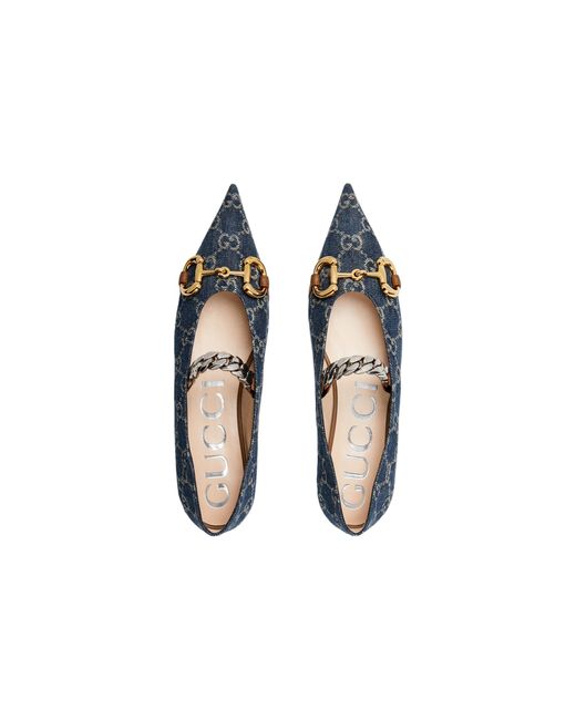 Gucci Blue (Wmns) Denim Ballet Flat With Horsebit