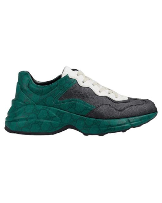 Gucci Green Gg Rhyton Supreme-Canvas Sneakers for men