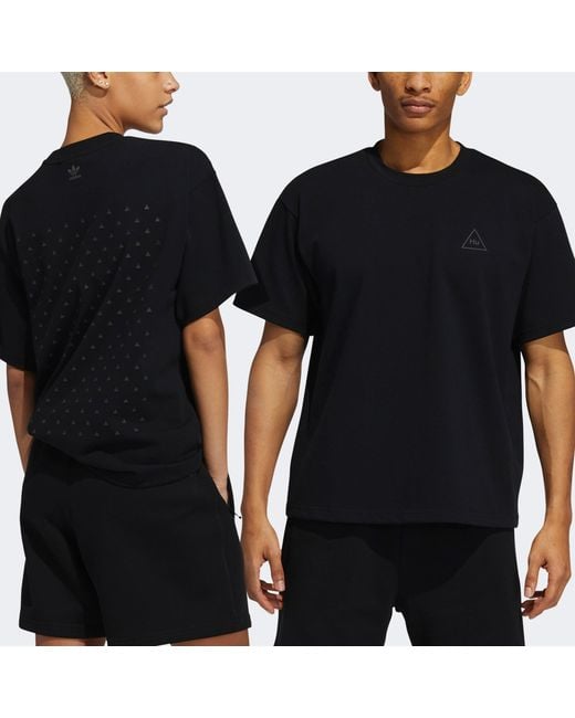 Adidas Black X Pharrell Hu Logo T-Shirt for men