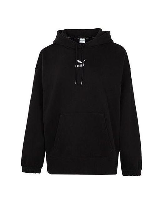 PUMA Black (Wmns) Classics Oversized Tr Embroidery Logo Hoodie