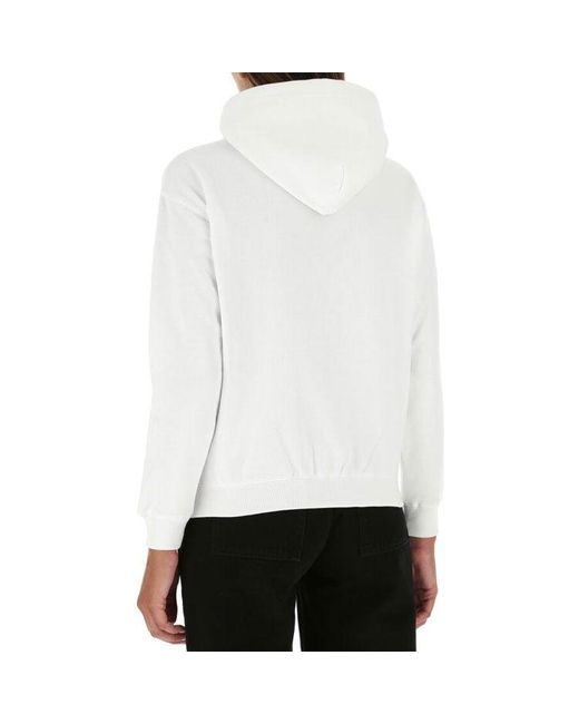 Balenciaga White (Wmns) Casual Cotton Hooded Long Sleeves Hoodie