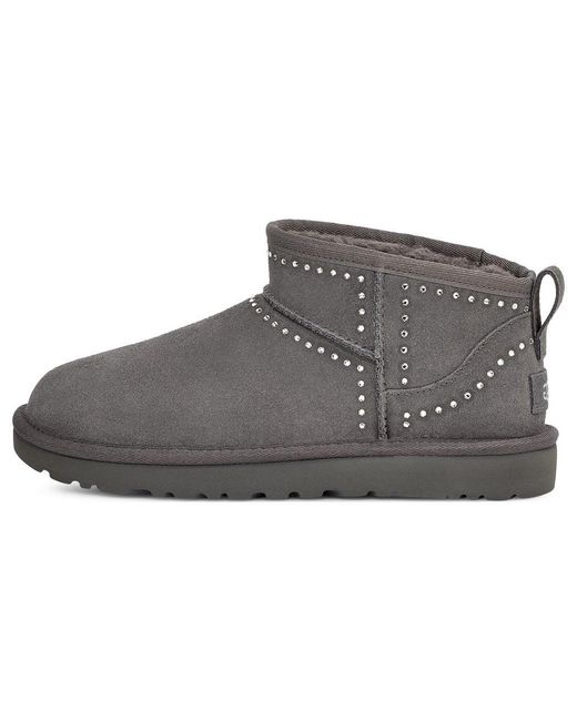 Ugg Gray (Wmns) Classic Ultra Mini Bling 'Dark'