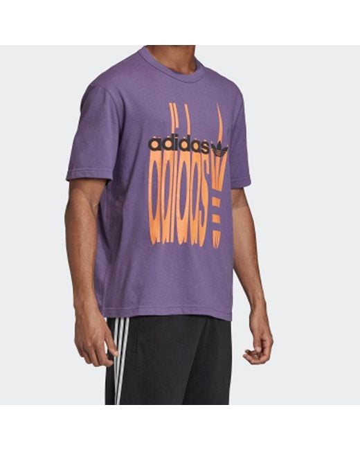 Adidas Purple Originals Ss20 R.V.Y Printing Short Sleeve for men
