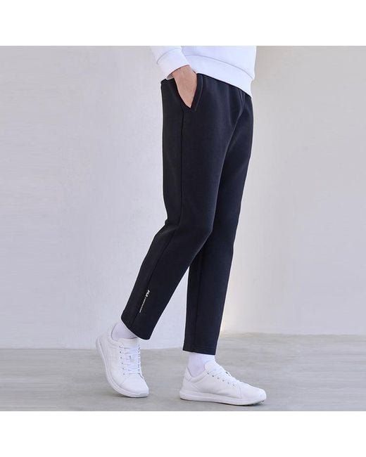 Fila Black Logo Printed Straight Padded Sports Pants for men