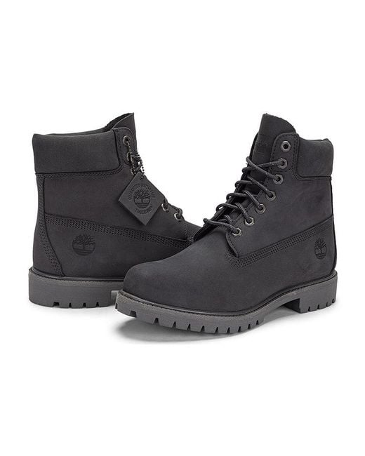 Timberland Black Premium Waterproof Boots 'Dark Nubuck' for men
