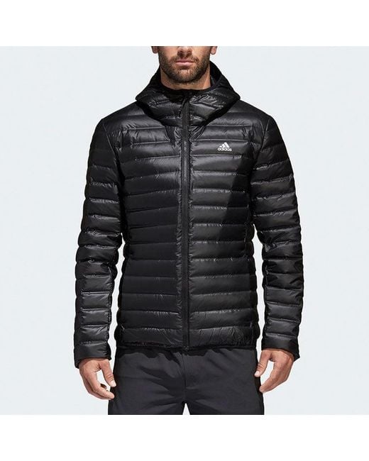 Adidas Gray Casual Sports Hooded Down Jacket for men