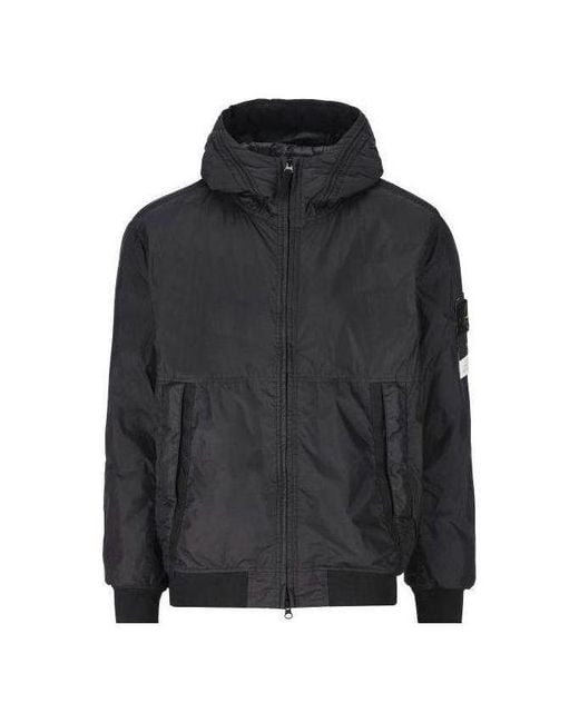 Stone Island Black Garment Dyed Crinkle Reps Ny Jacket for men