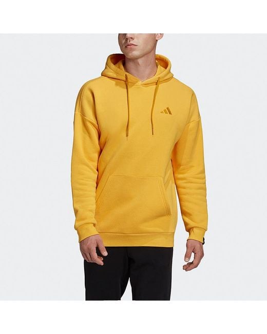 Adidas Yellow Urban Whd Bst Logo Fleece Lined Stay Warm Casual Pullover Color for men