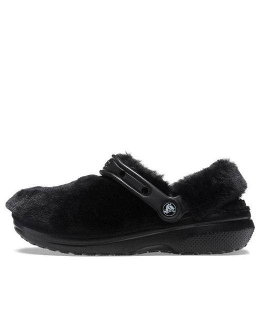 CROCSTM Black Classic Fur Sure Slip On Clogs for men